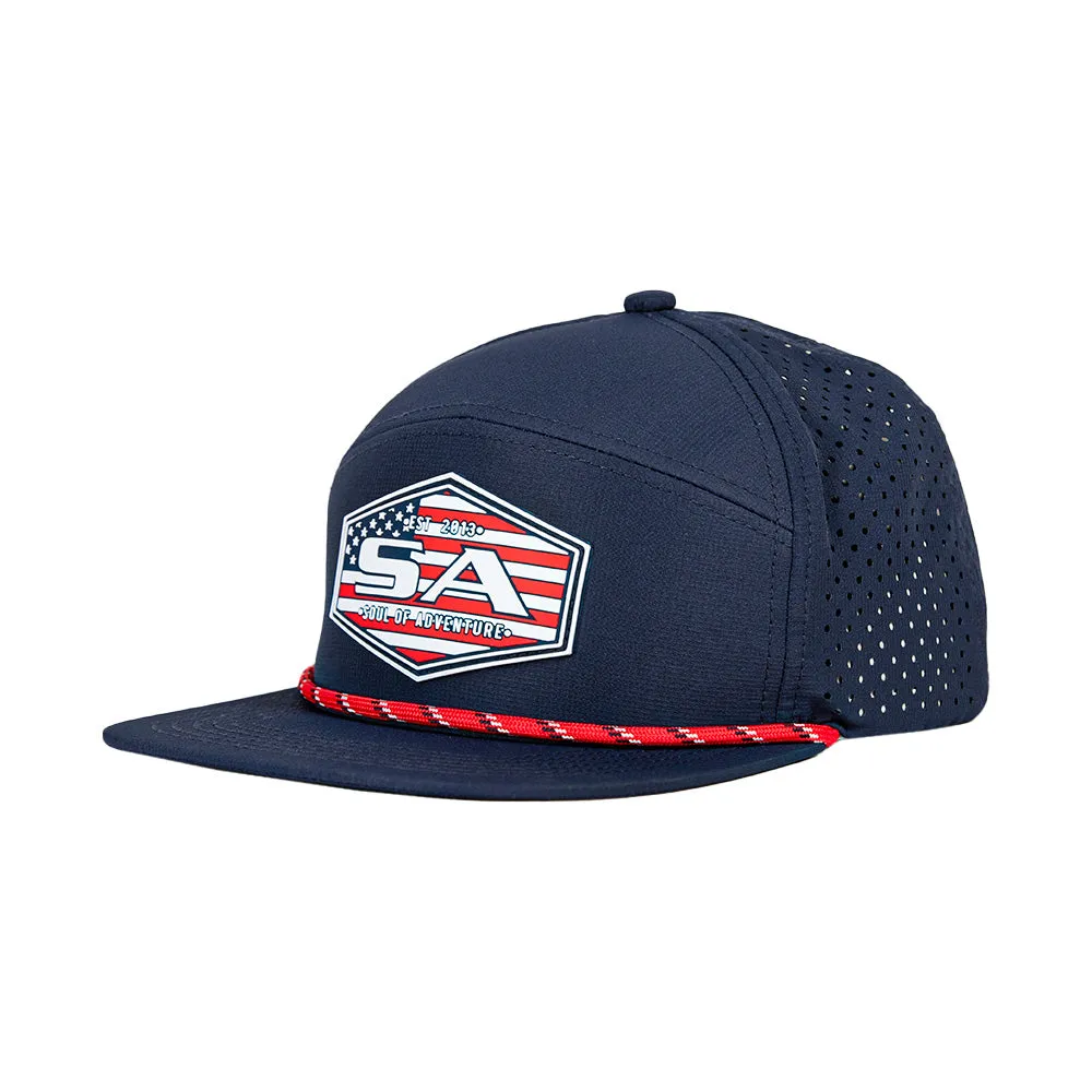 Performance Flat Bill Snapback| Navy | All American
