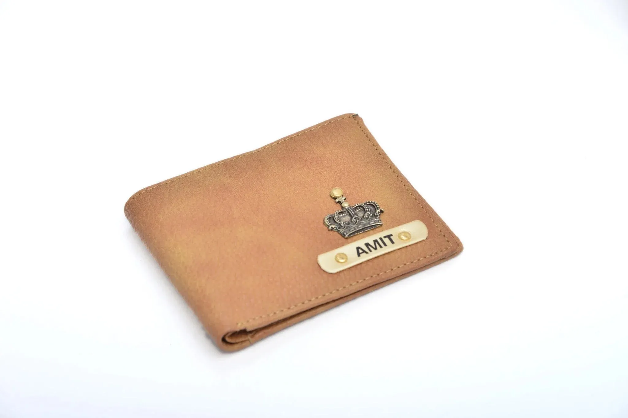 Personalised Genuine Leather Wallet   Pen & keychain Combo - Tan