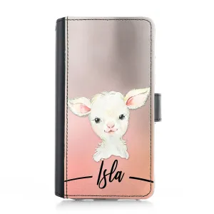 Personalised Google Leather Case - Baby Lamb and Name