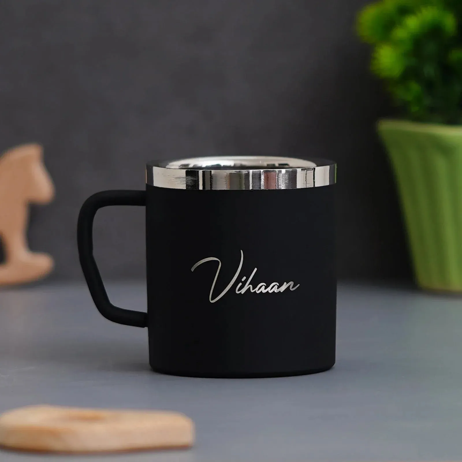 Personalized All in One Men's Combo (2 pcs) & Customized Rainbow Stainless Steel Water Bottles & Stainless Steel Mug - Tan