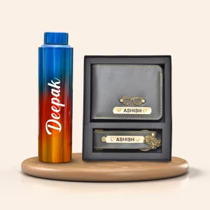 Personalized All in One Men's Combo (2 pcs) & Rainbow Classic Bottle 1Litre - Grey