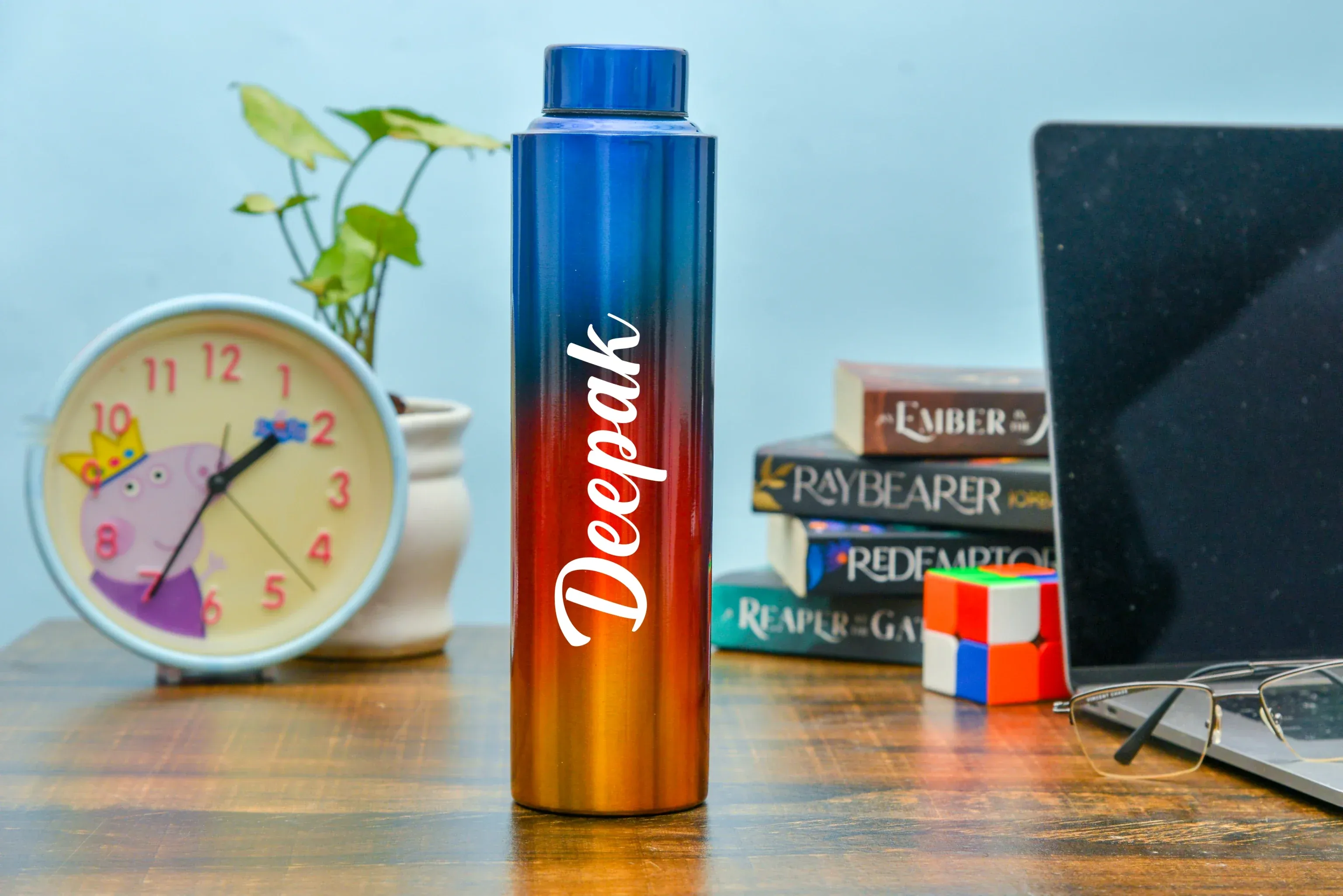 Personalized All in One Men's Combo (2 pcs) & Rainbow Classic Bottle 1Litre - Grey