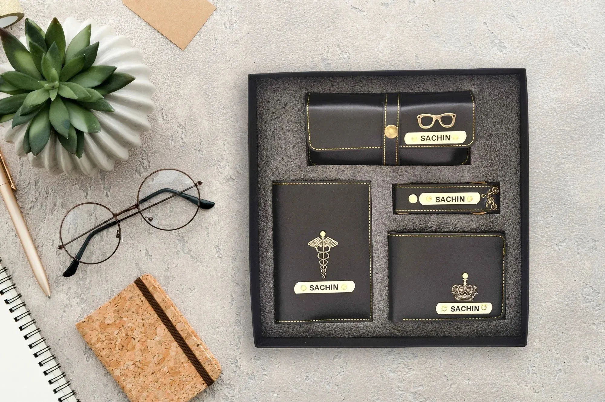 Personalized All in One Men's Combo (4 pcs) - Black