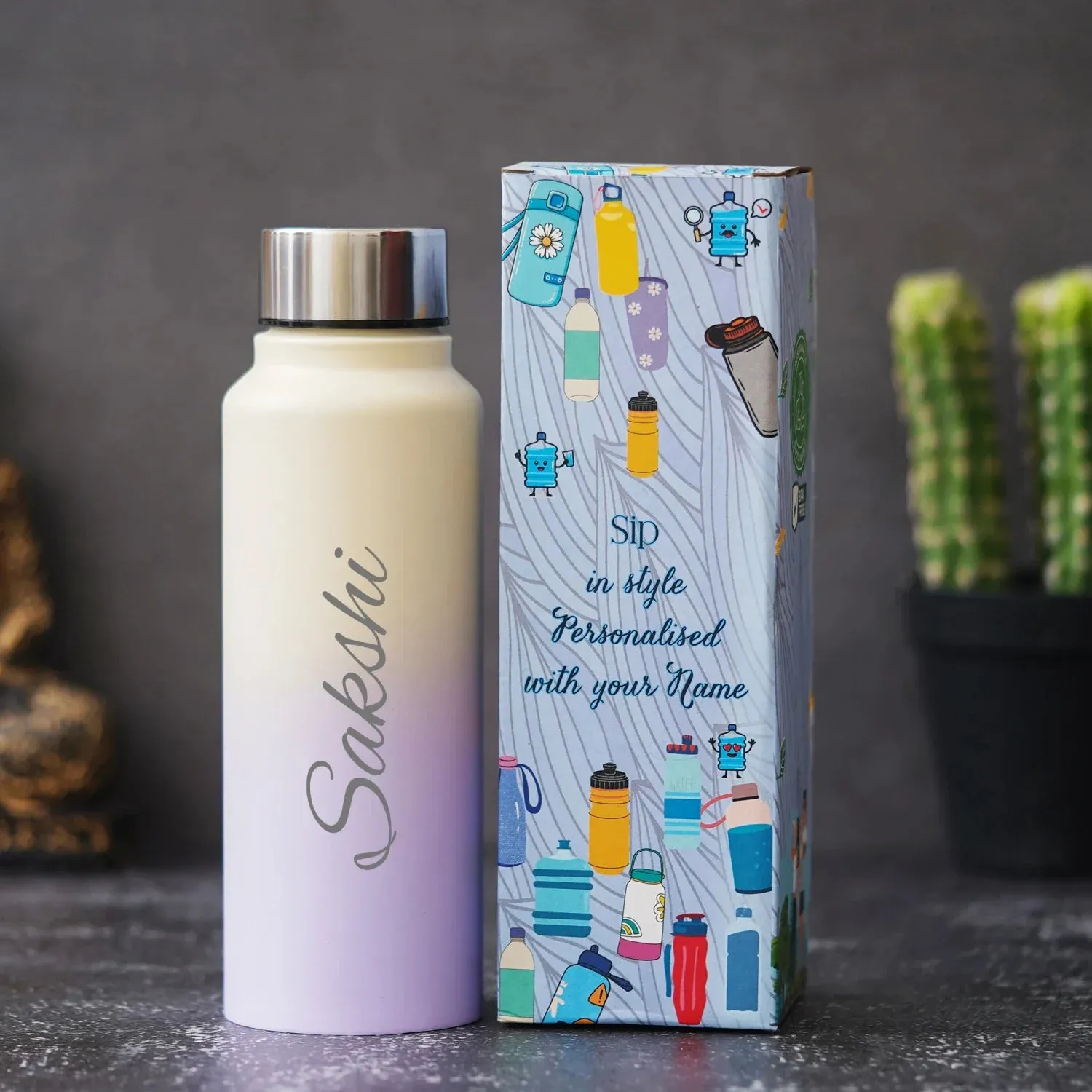 Personalized Women's Gift Combo with Bottle- Brown