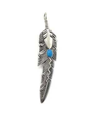 Piked Eagle Feather w/Turquoise and Fluff