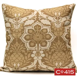 Pineapple Damask Pillow - Gold