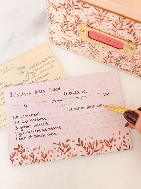 Pink Daisy Recipe Cards