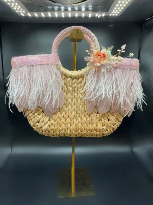Pink Feather Tote