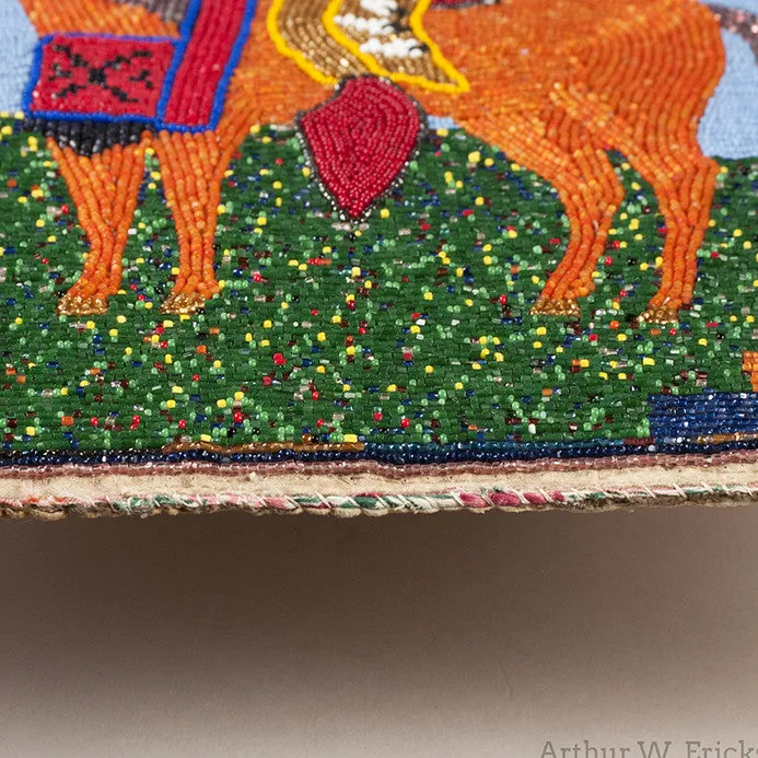 Plateau Beaded Bag with Warrior on Horseback