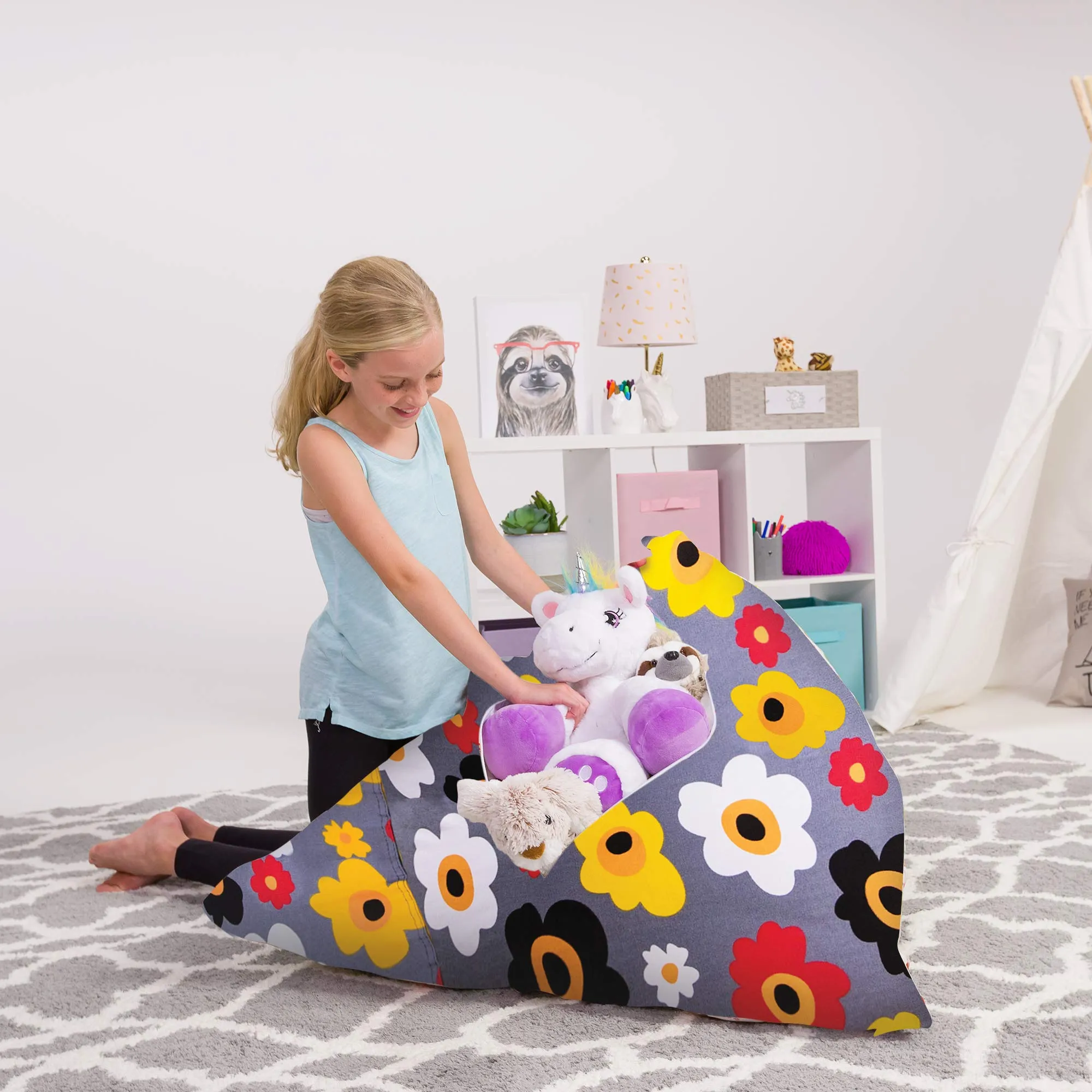 Posh Creations Stuffed nimal Storage Bean Bag Chair Kids Teens