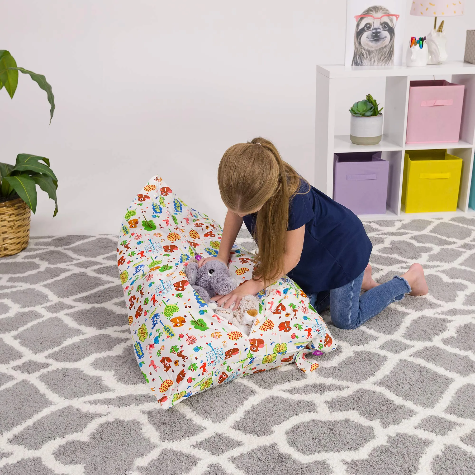 Posh Creations Stuffed nimal Storage Bean Bag Chair Kids Teens