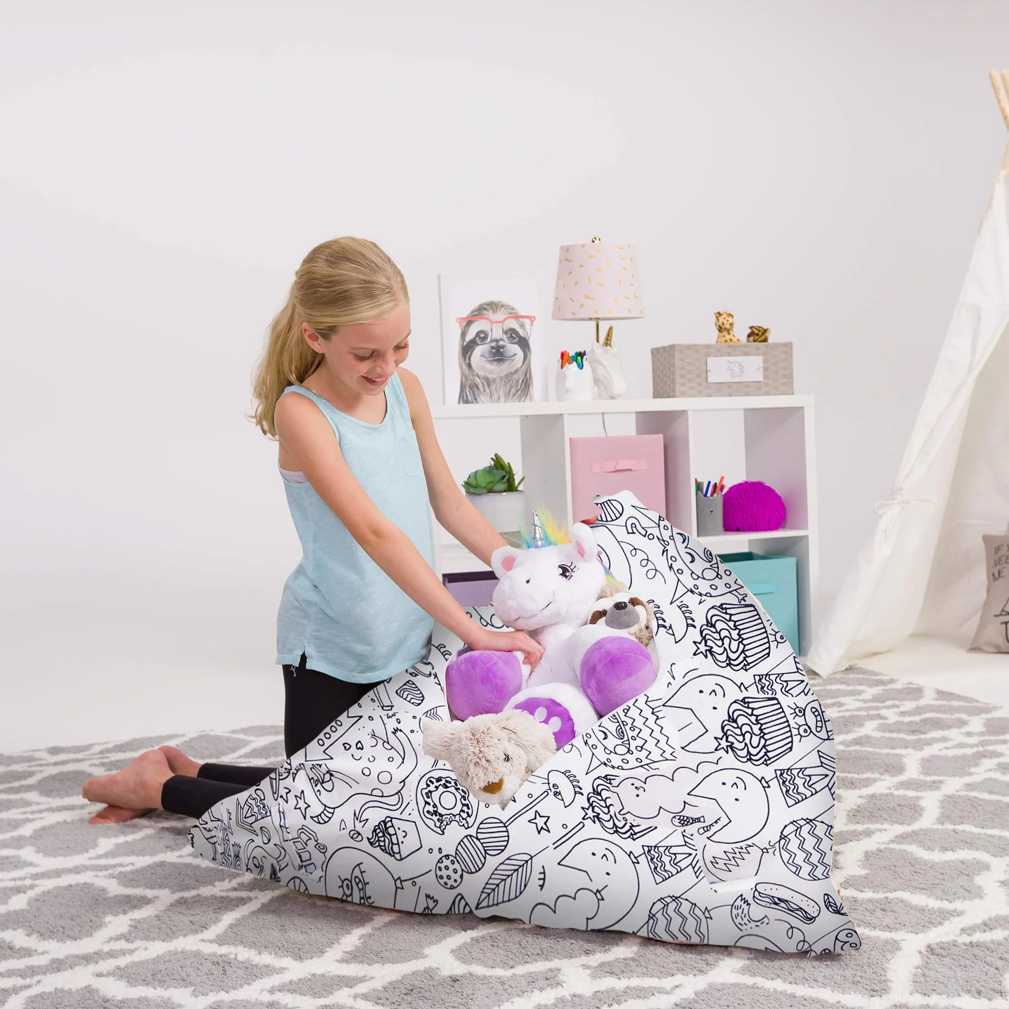 Posh Creations Stuffed nimal Storage Bean Bag Chair Kids Teens