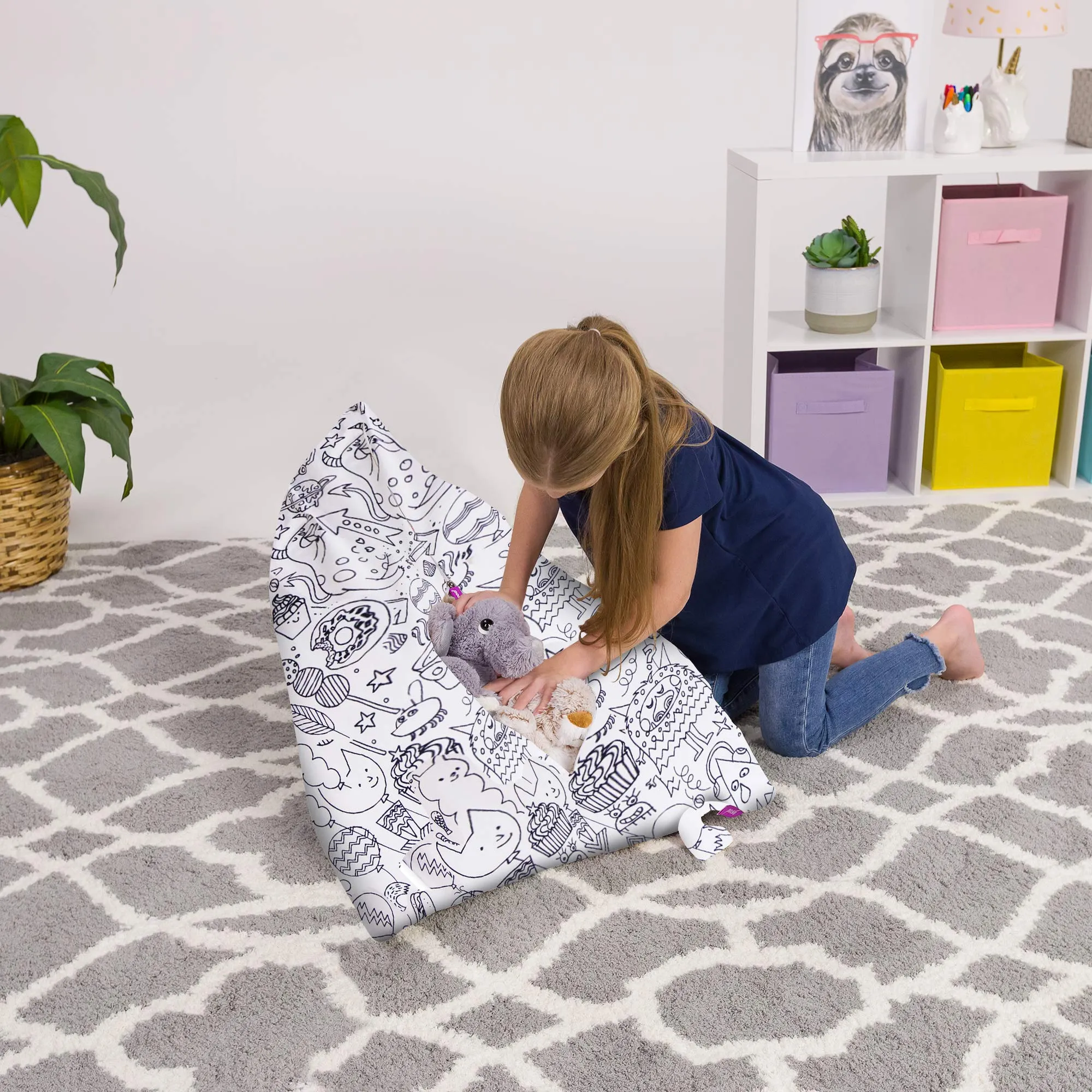 Posh Creations Stuffed nimal Storage Bean Bag Chair Kids Teens