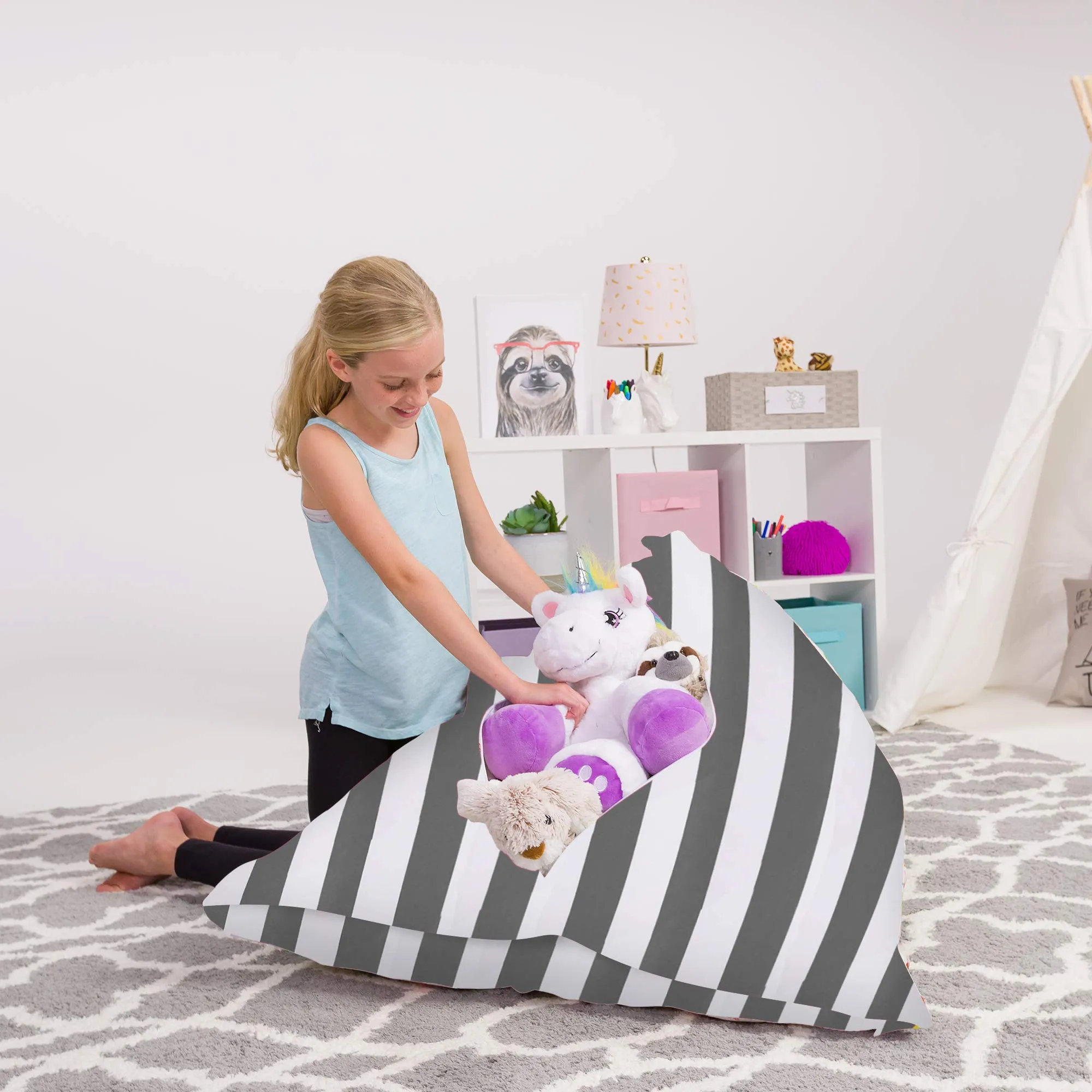 Posh Creations Stuffed nimal Storage Bean Bag Chair Kids Teens