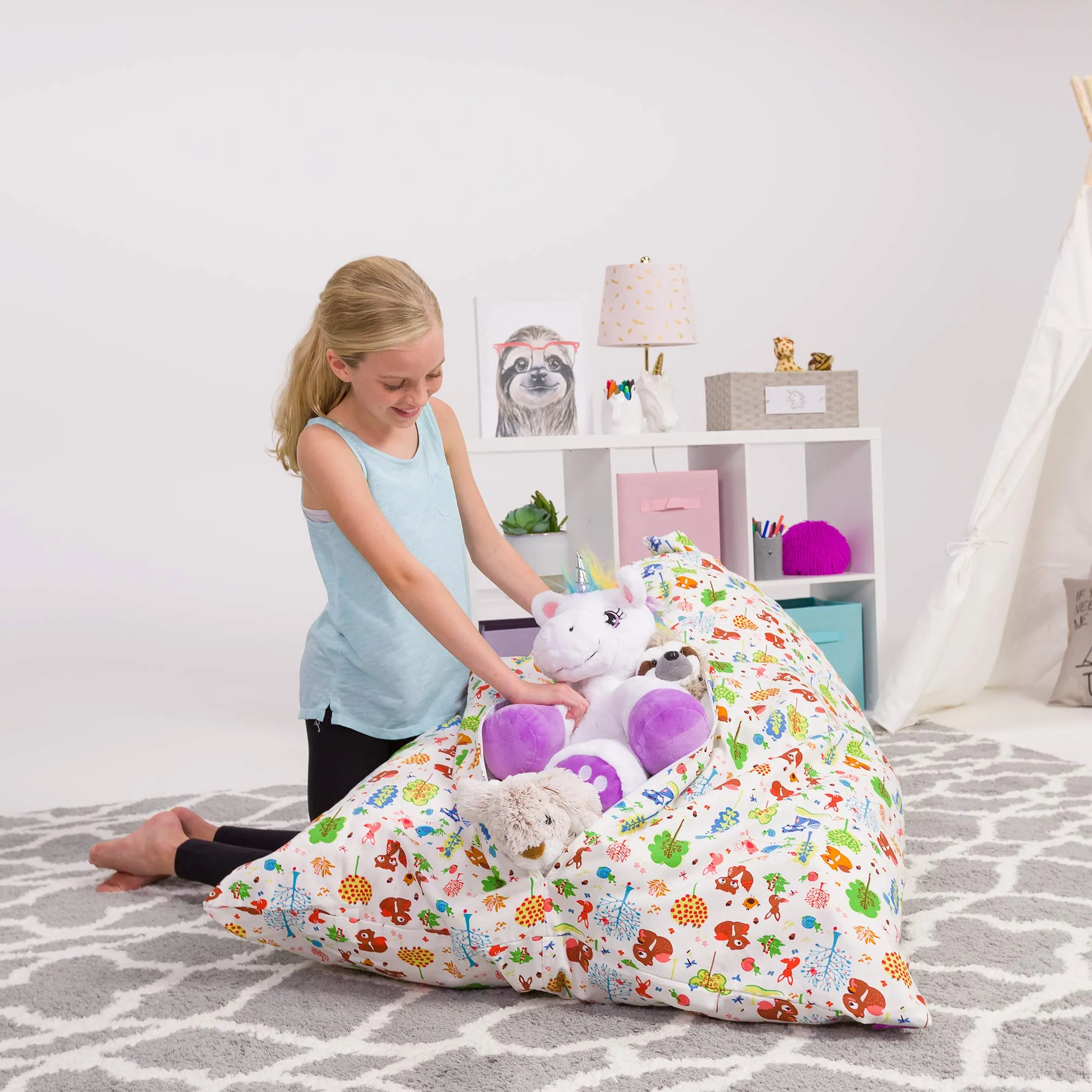 Posh Creations Stuffed nimal Storage Bean Bag Chair Kids Teens