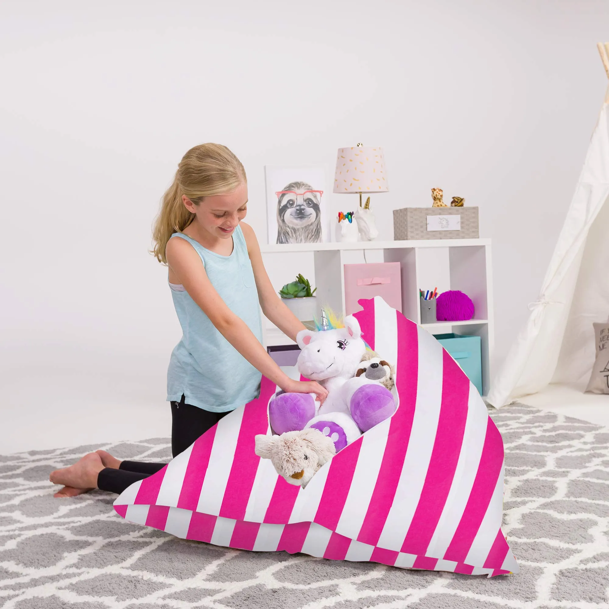 Posh Creations Stuffed nimal Storage Bean Bag Chair Kids Teens