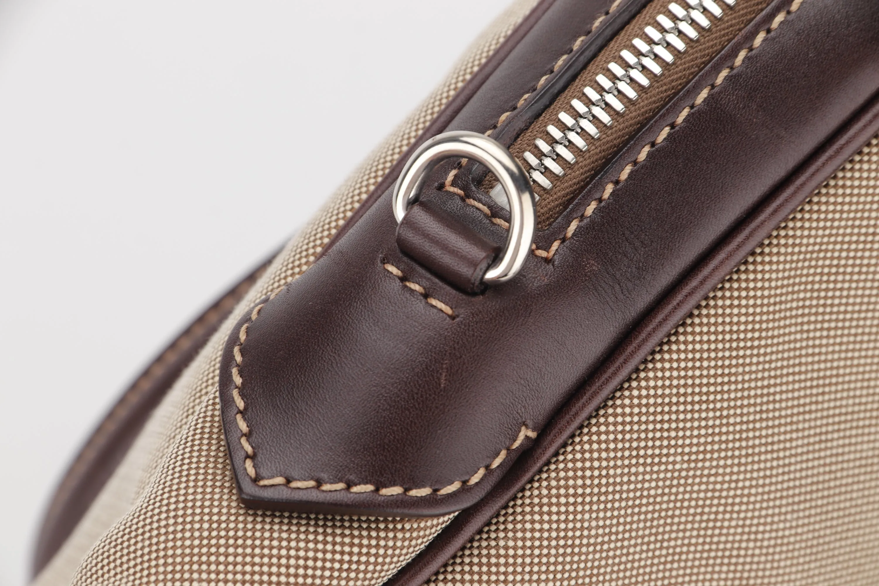 PRADA JACQUARD LOGO SHOULDER BAG CANVAS SILVER HARDWARE, WITH TAG, LOCK & STRAP, NO DUST COVER