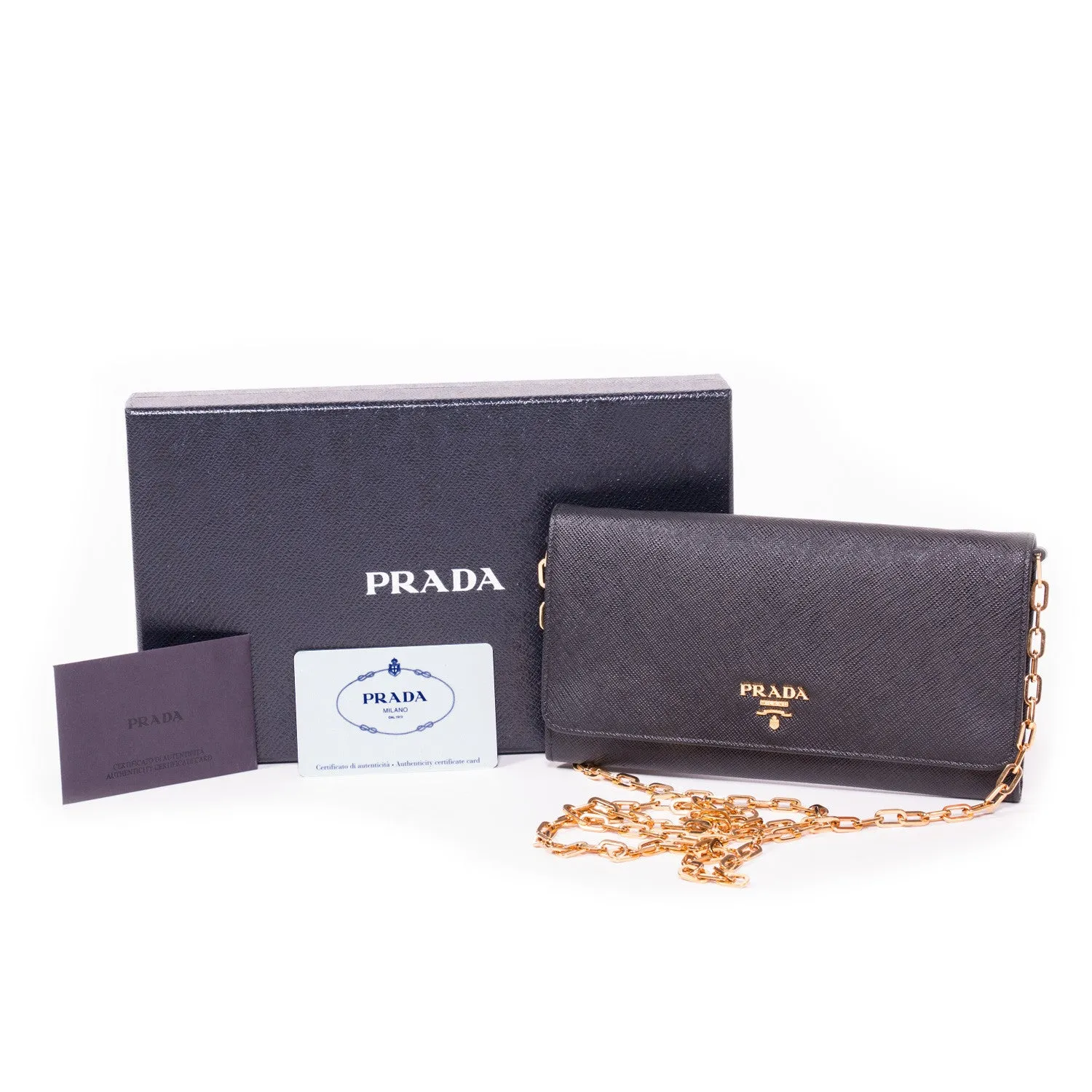 Prada Leather Chain Wallet