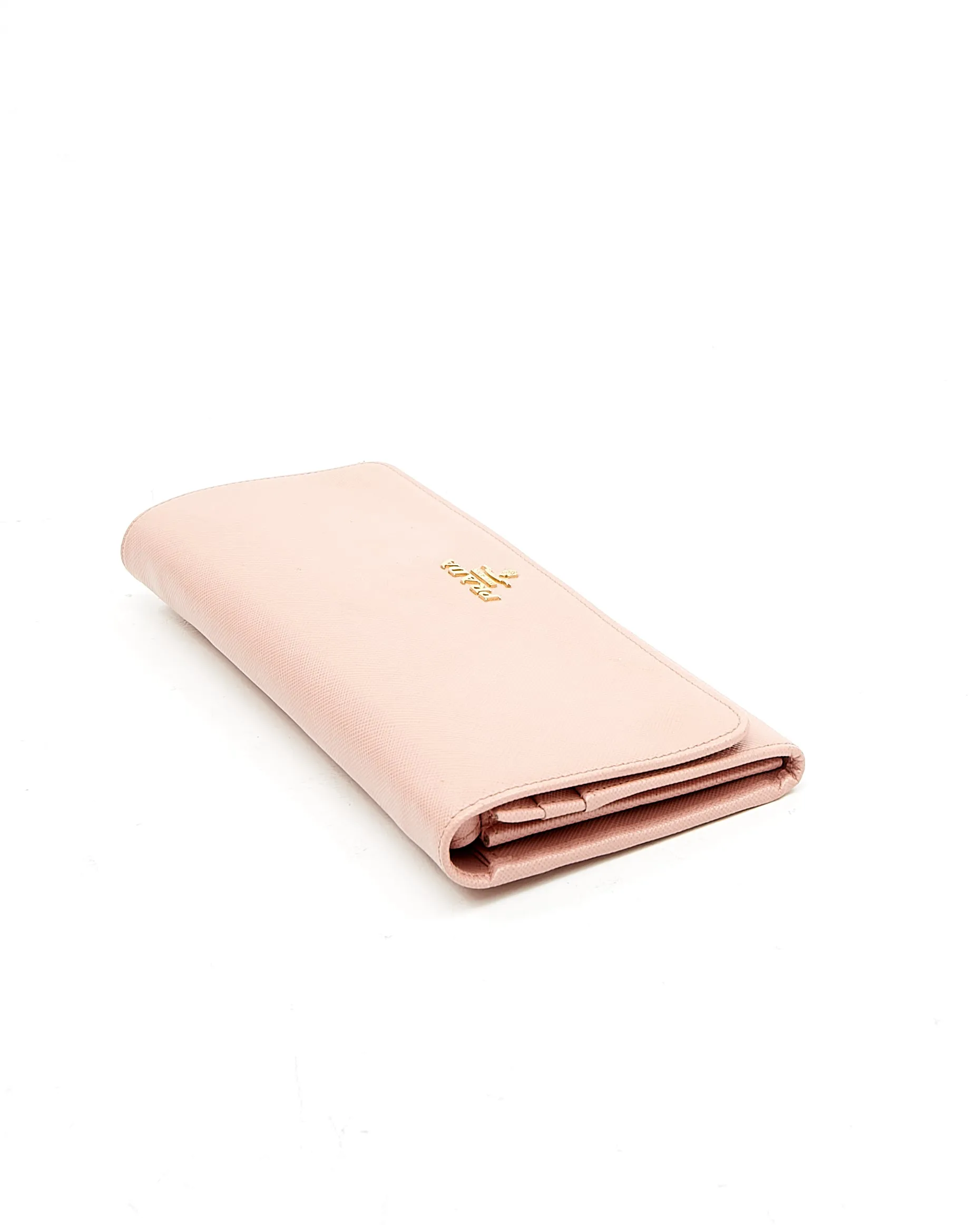 Prada Pink Saffiano Leather Wallet on Chain