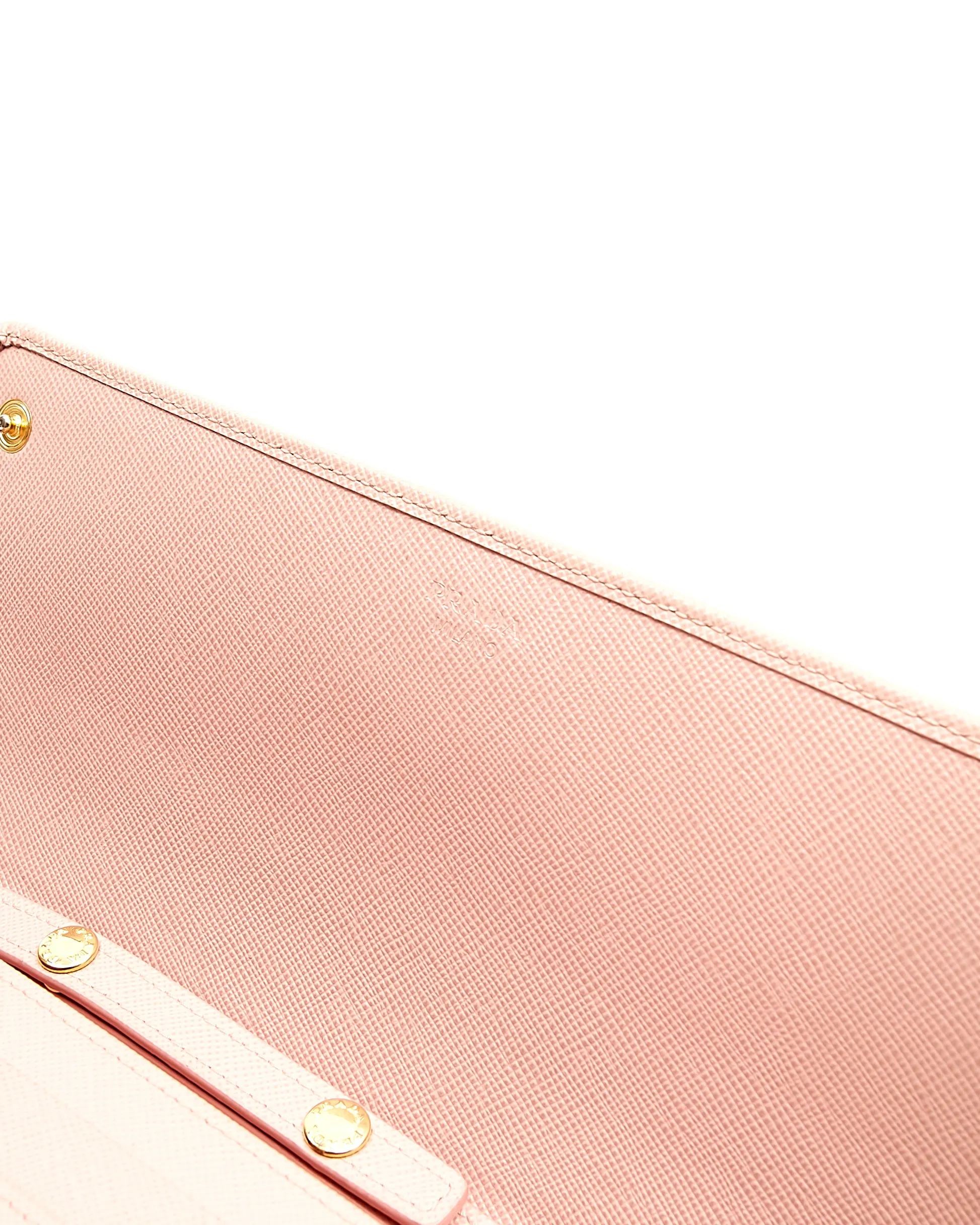 Prada Pink Saffiano Leather Wallet on Chain