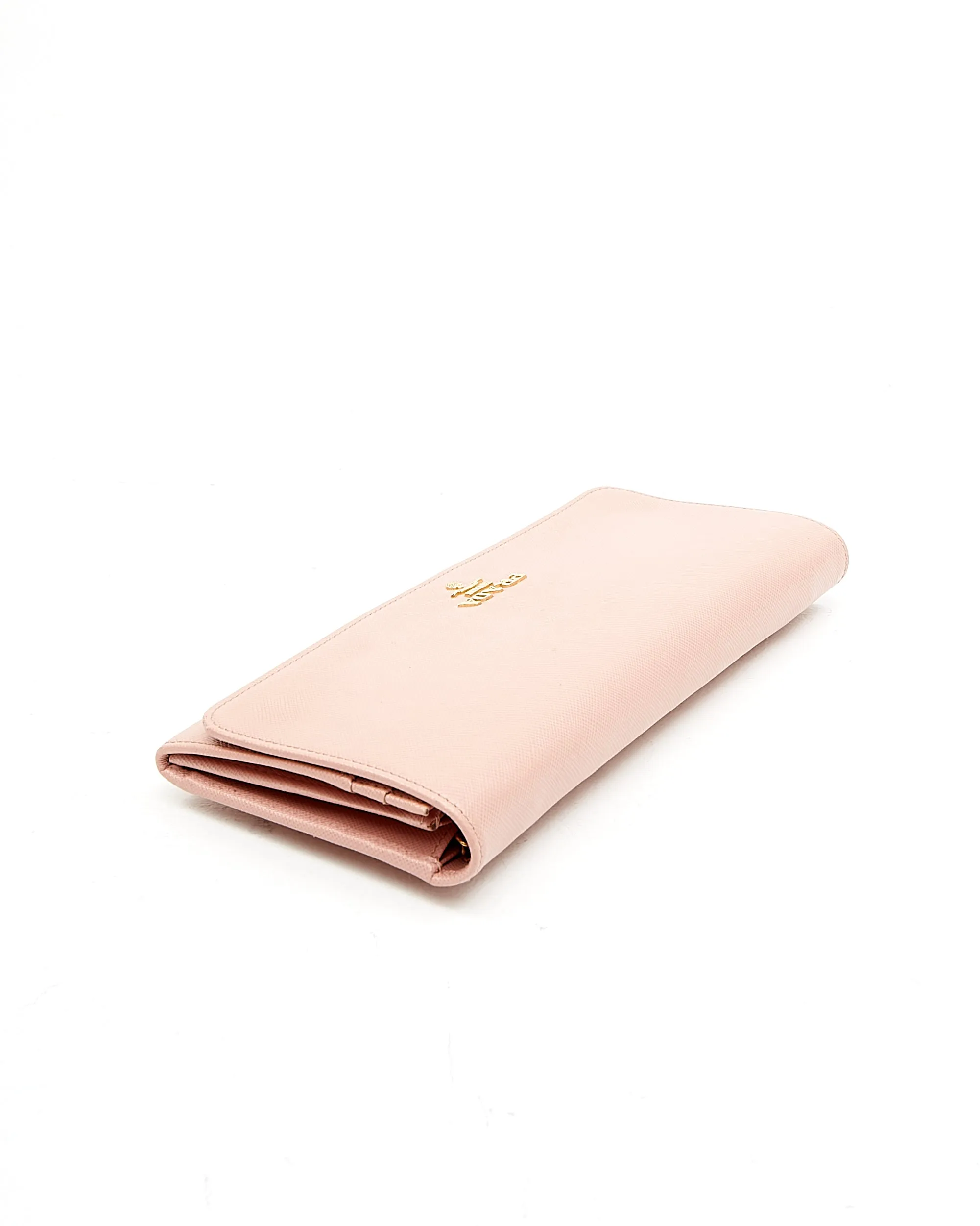 Prada Pink Saffiano Leather Wallet on Chain