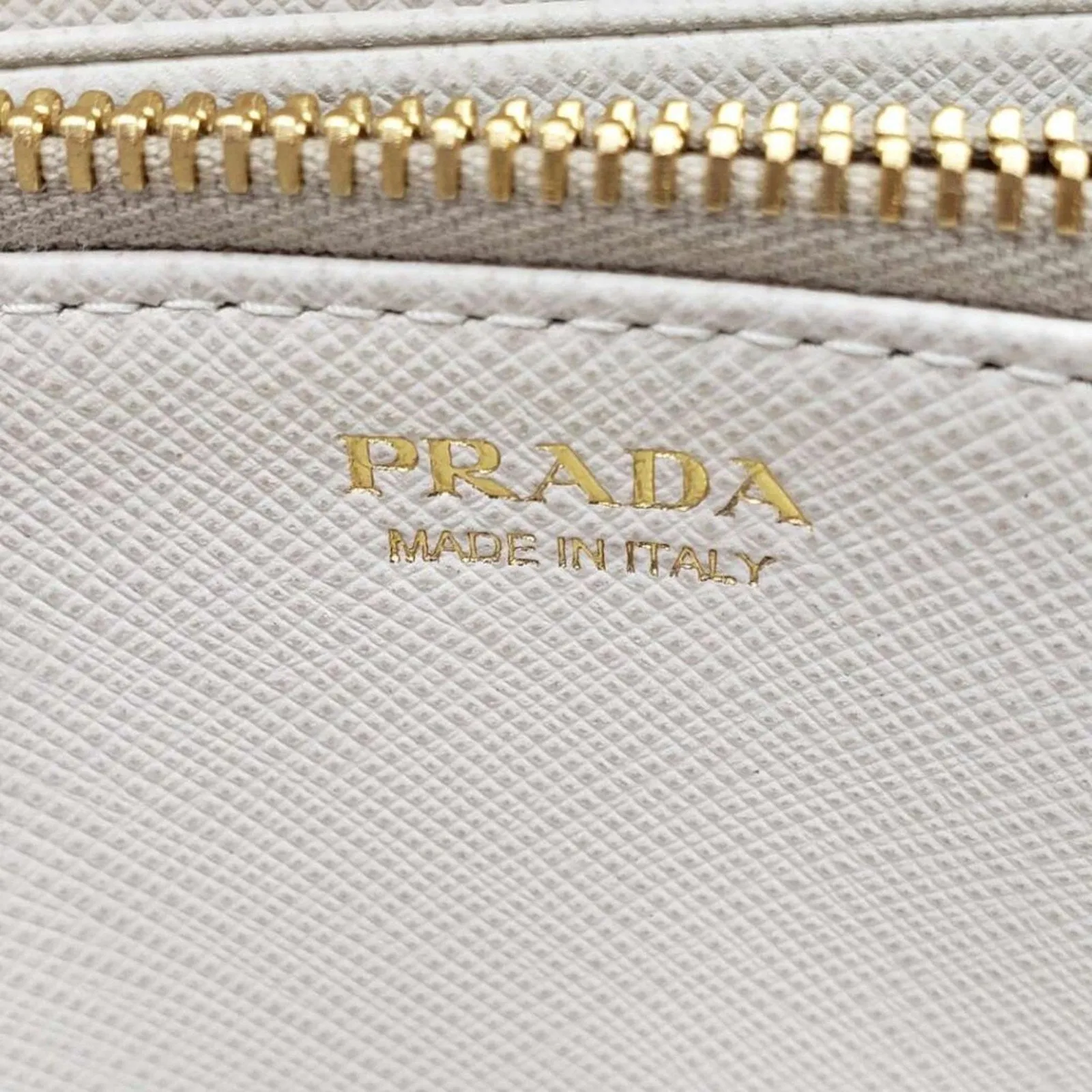 PRADA Saffiano Ribbon Leather Zippy Wallet
