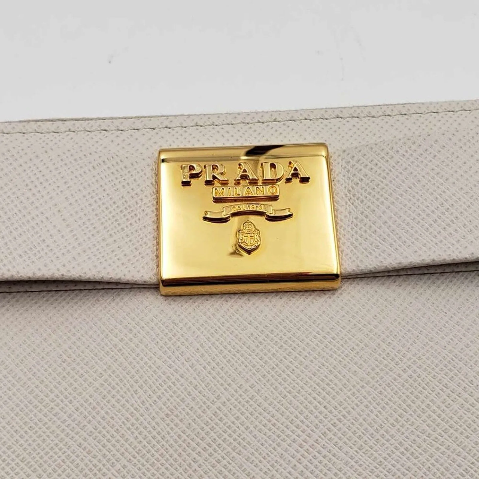 PRADA Saffiano Ribbon Leather Zippy Wallet