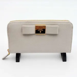 PRADA Saffiano Ribbon Leather Zippy Wallet