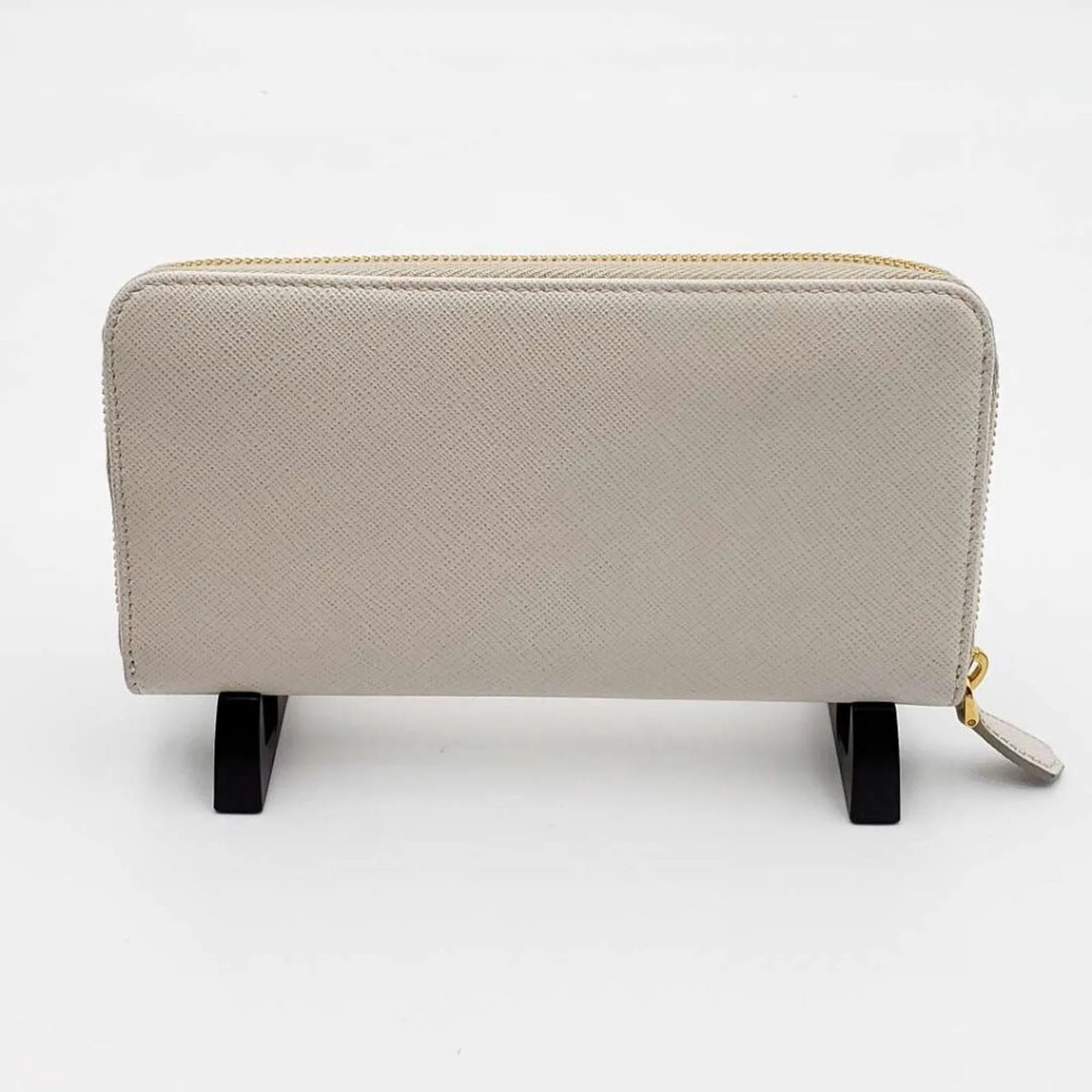 PRADA Saffiano Ribbon Leather Zippy Wallet
