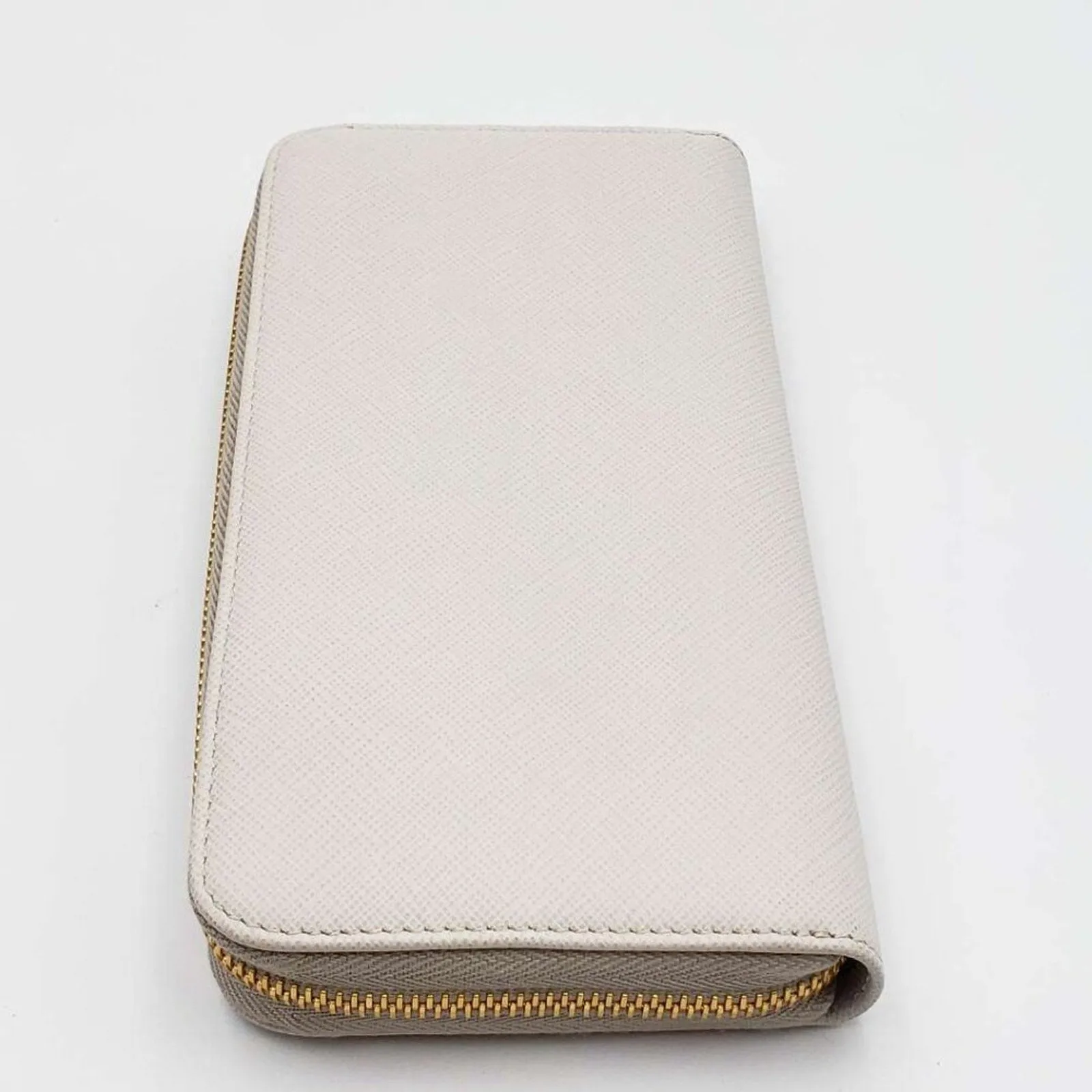 PRADA Saffiano Ribbon Leather Zippy Wallet