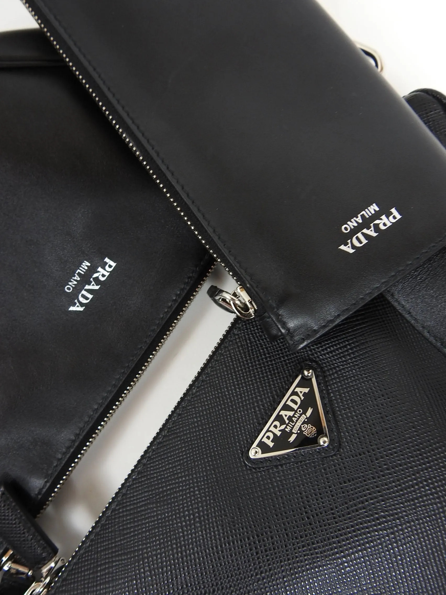 Prada Saffiano Triangle Crossbody Bag