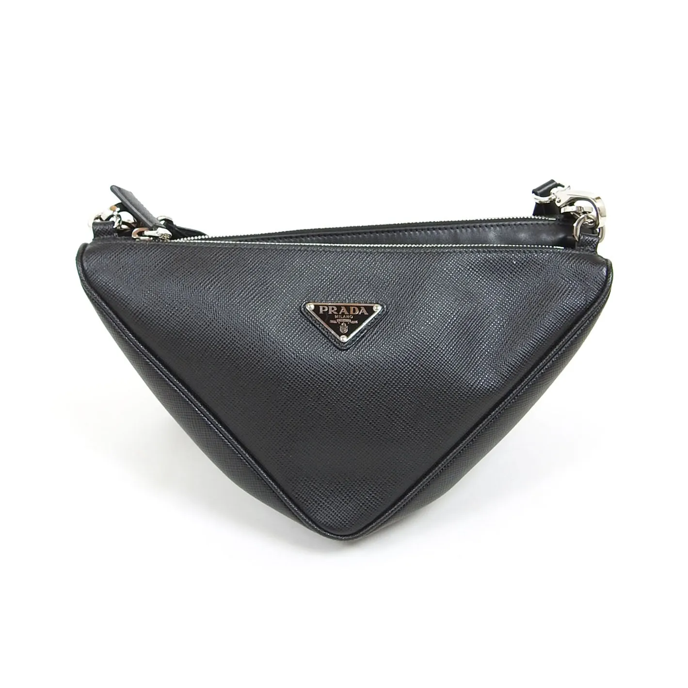 Prada Saffiano Triangle Crossbody Bag