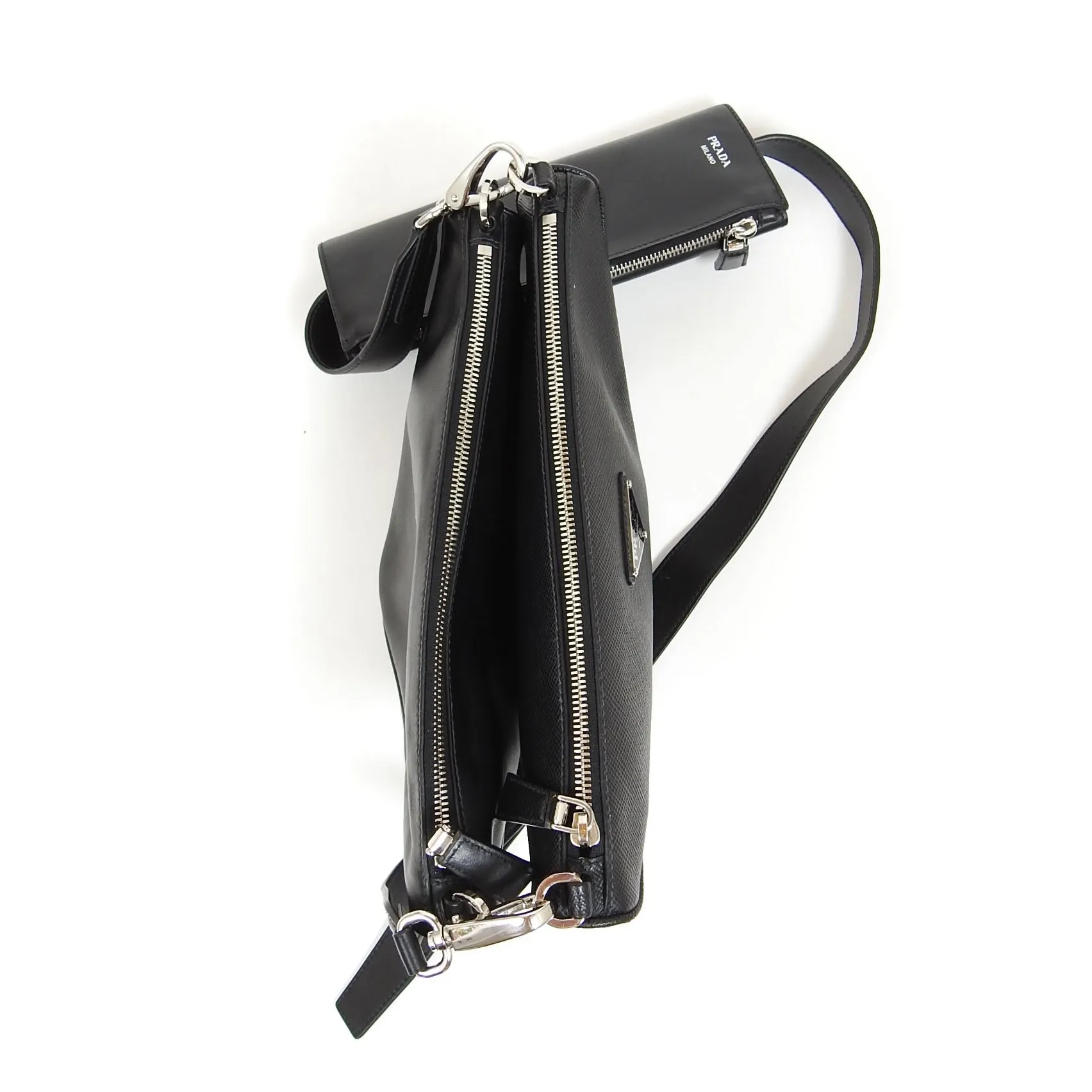 Prada Saffiano Triangle Crossbody Bag