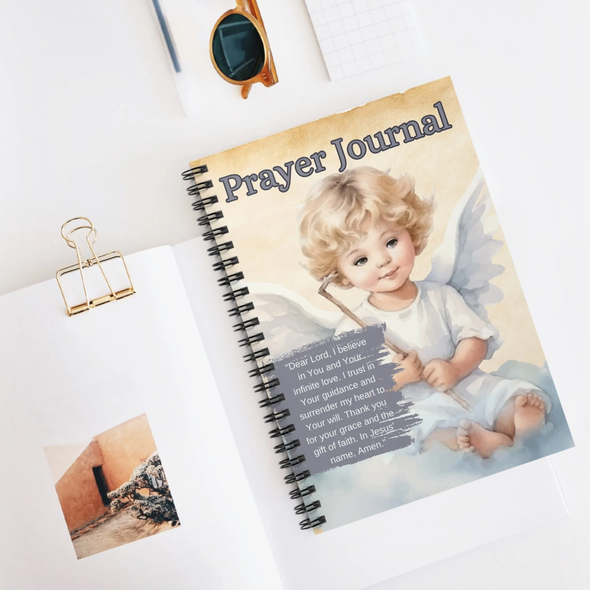 Prayer Journal Water Color Design Spiral Notebook - Ruled Line
