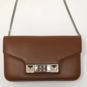 Proenza Schouler Brown and Silver Hardware Wallet on a Chain