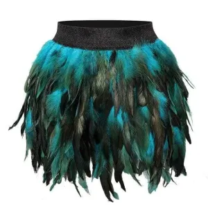 "Black Swan" - Handmade Luxury Feather Skirt Gothic Aristocrat Dress