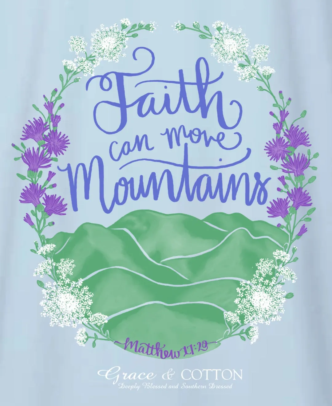 "Faith Moves Mountains" - Youth Comfort Colors Handrangea