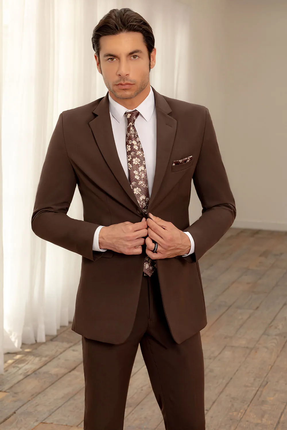 "Metro" Chocolate Suit Jacket (Separates)