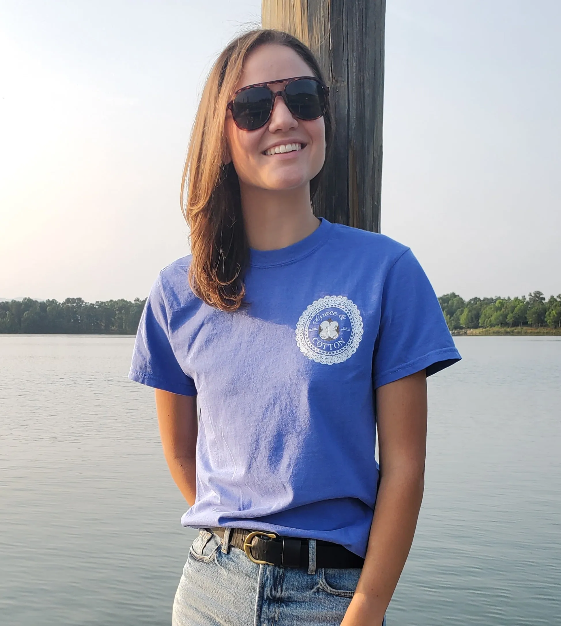 "Walk By Faith"- Comfort Colors Flo Blue