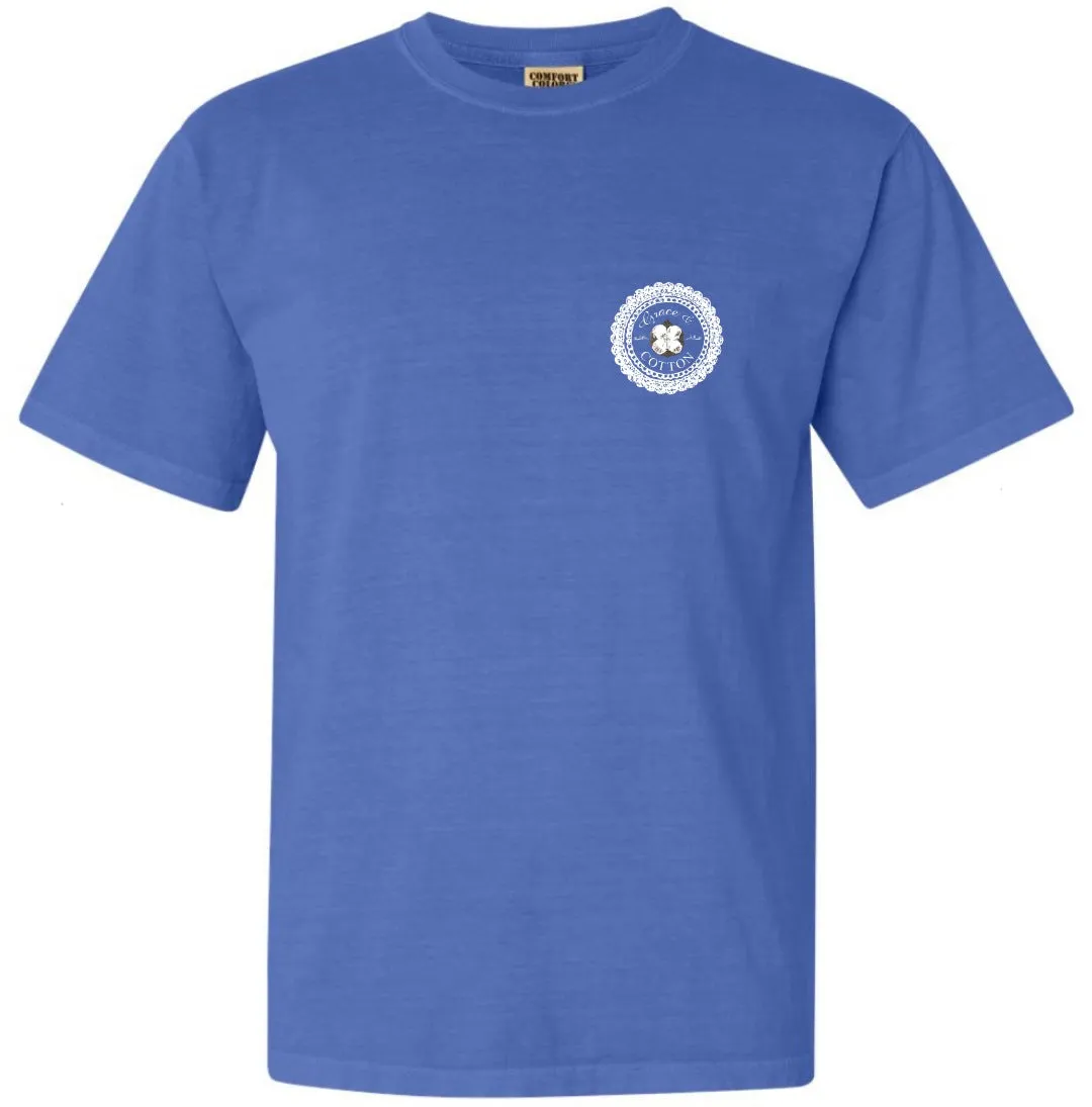 "Walk By Faith"- Comfort Colors Flo Blue