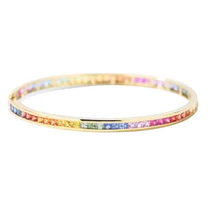 Rainbow Sapphire Bangle Bracelet