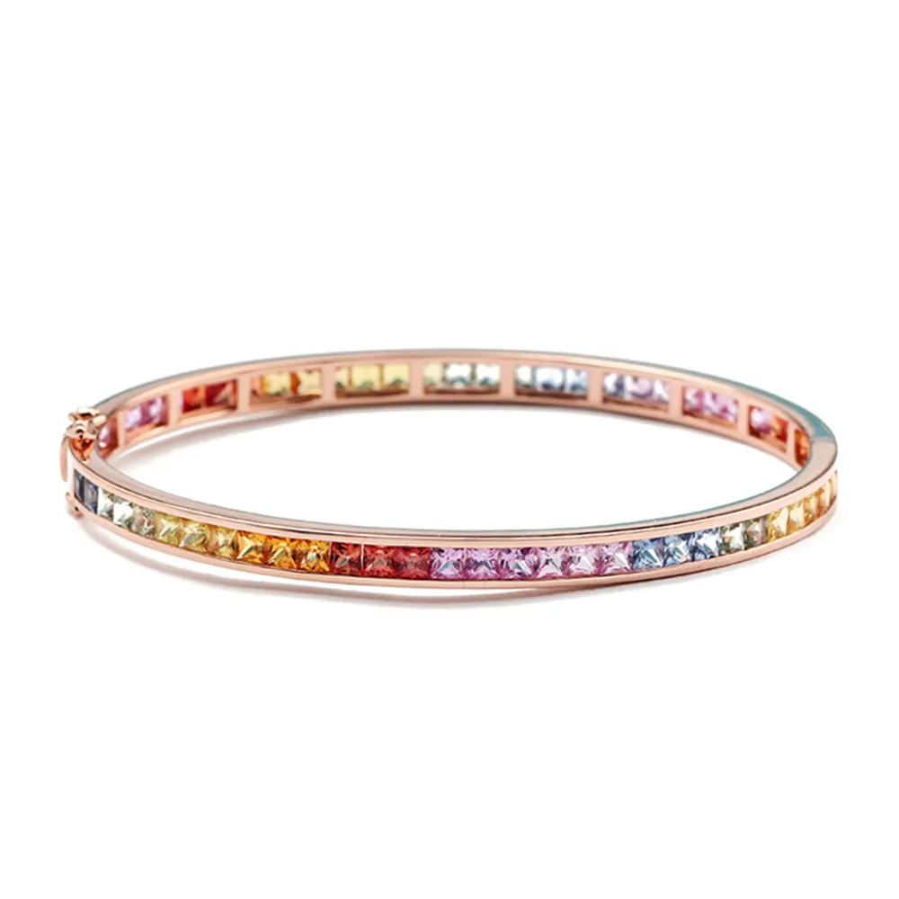 Rainbow Sapphire Bangle Bracelet