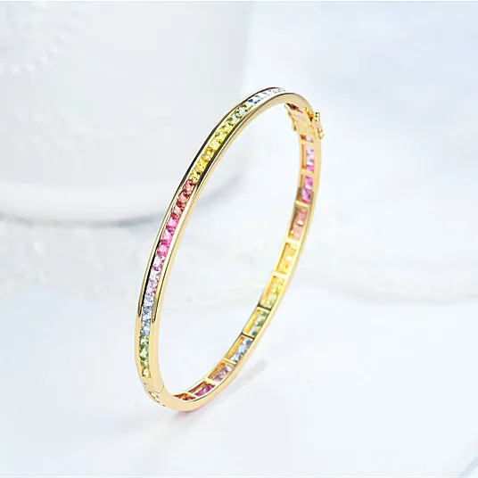 Rainbow Sapphire Bangle Bracelet