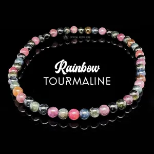 Rainbow Tourmaline Stretch Bead Bracelet