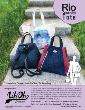 Rio Convertible Tote Pattern - PDF Download