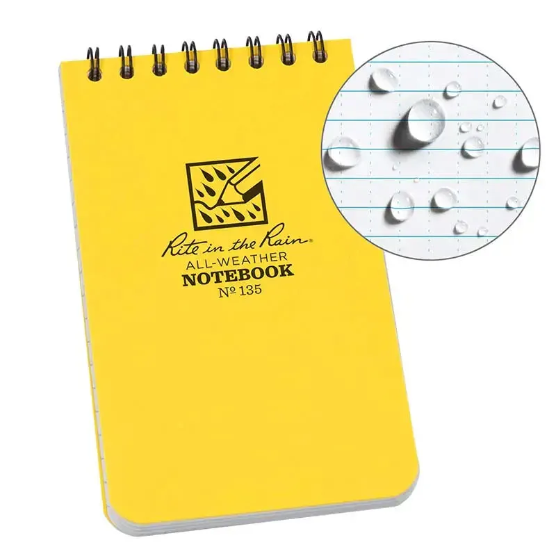 Rite in the Rain: Top Spiral Polydura Notebook - Yellow