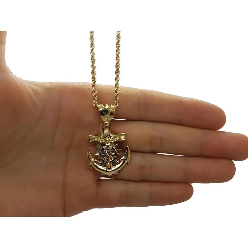 Rope Chain 2.5MM 10K With Cross OR 10K MNG-040