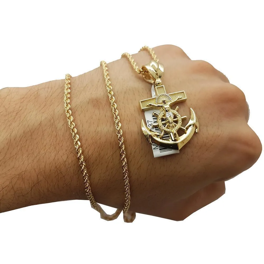 Rope Chain 2.5MM 10K With Cross OR 10K MNG-040