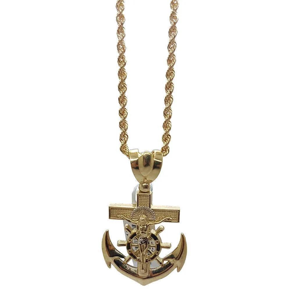 Rope Chain 2.5MM 10K With Cross OR 10K MNG-040