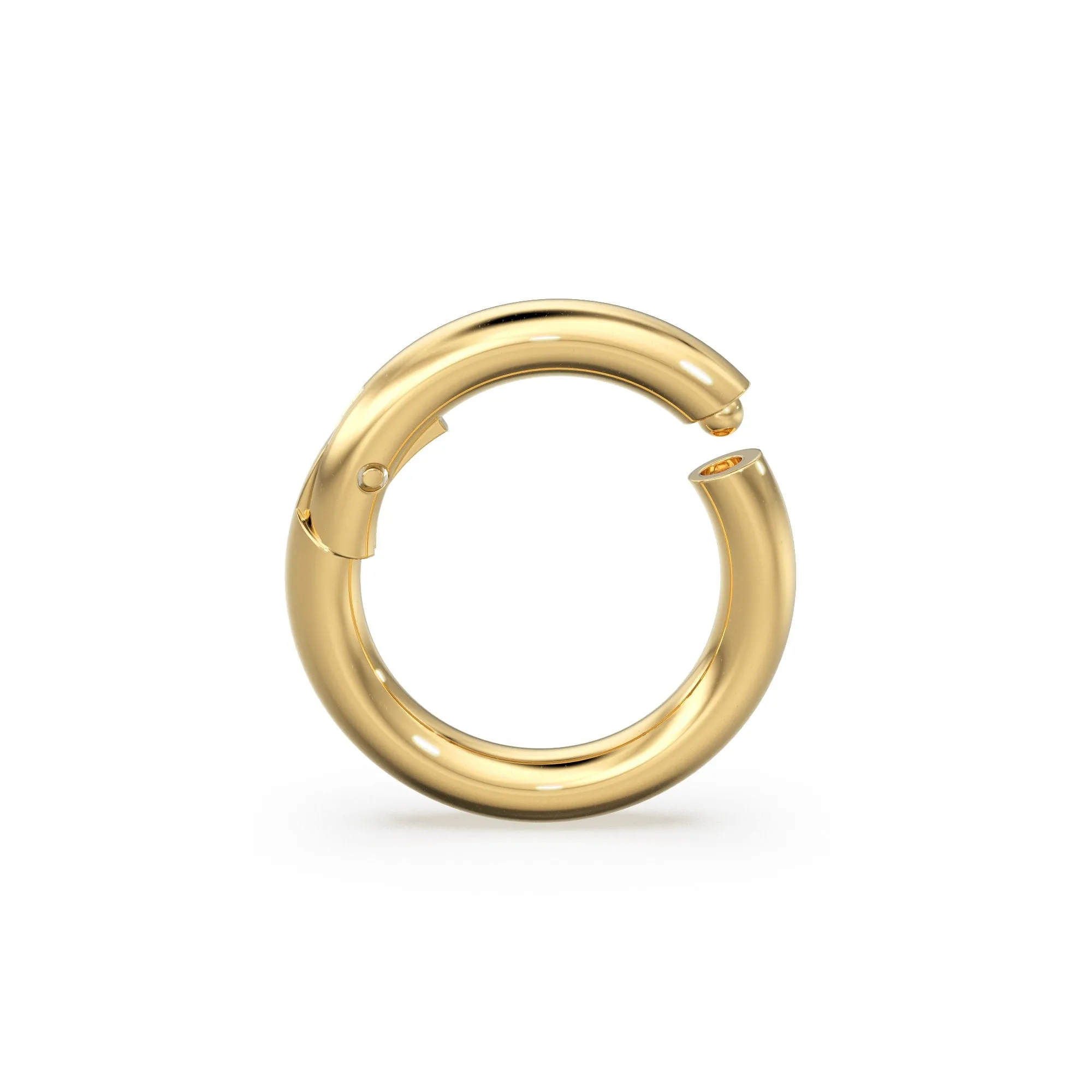Round Profile Clicker Gold Connector / 14K Solid Gold Connector / Necklace Connector Clasp Lock / Charm holder / Solid Gold Charms ClaspSALE